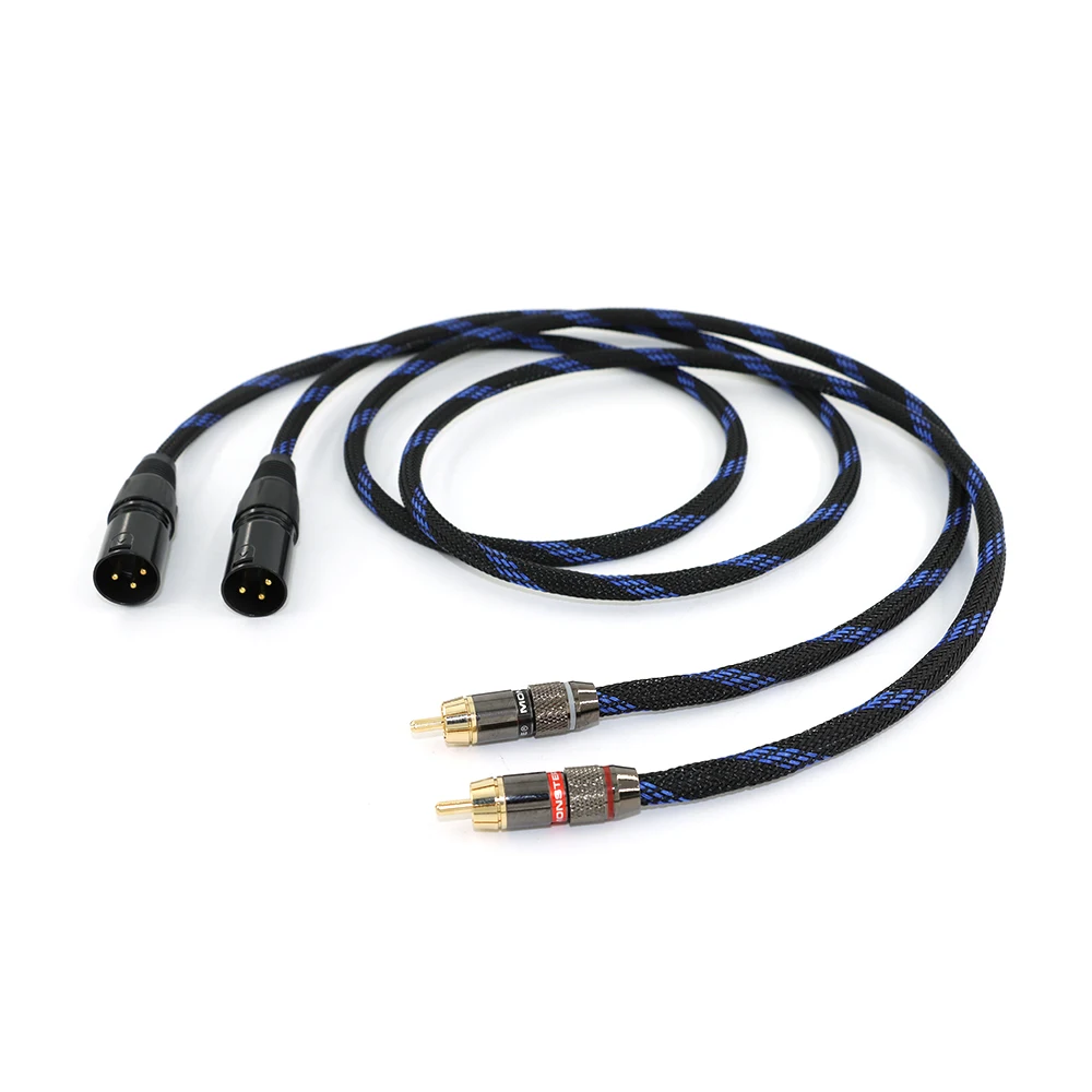 محول XLR-RCA من فئة البث - مطلي بالذهب المزدوج مع درع EMI ثلاثي (مزامنة الصوت الاحترافية) ​