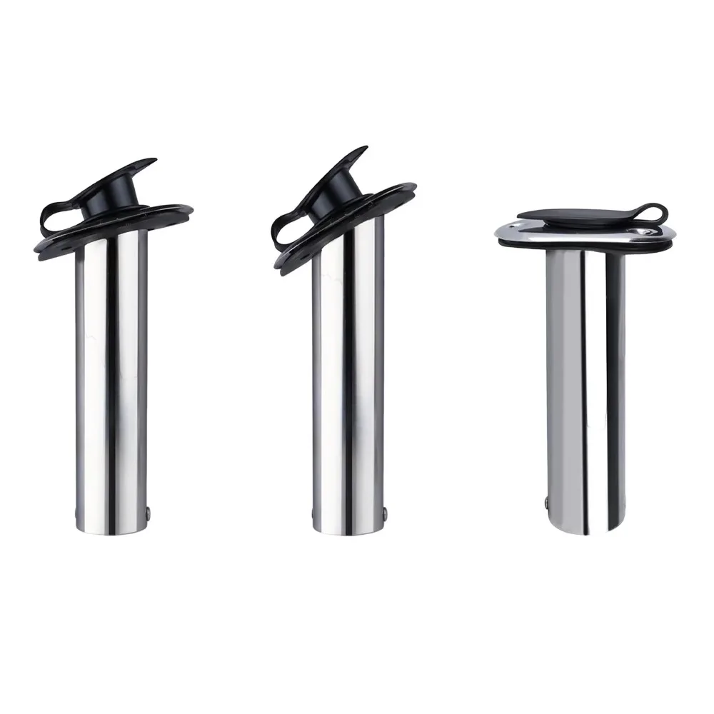 

Sturdy with Cap Cover Fishing Rod Holders Stainless Steel Flush Mount Pole Holder Nylon Boat Fishing Tackle Kayak