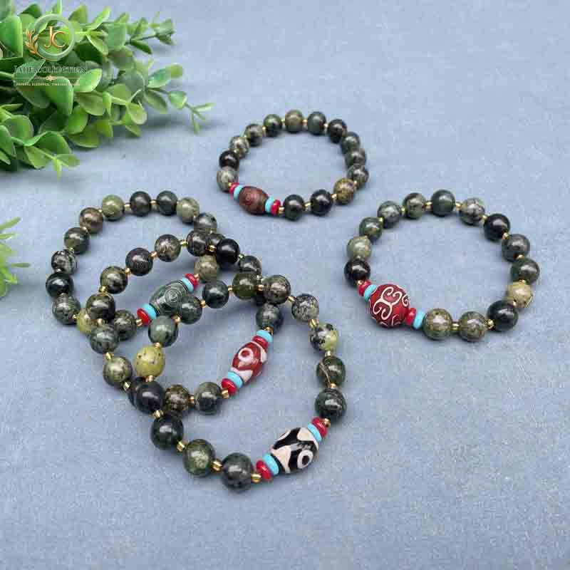 Wholesale Yowang Stone Three-Eyed Dzi Agate Bracelet, Vintage Style Women's Bracelet, Wholesale Jade for Sales, Street Vendor Su