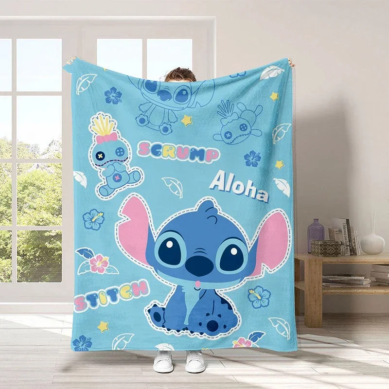 

2*1.5m Disney Stitch Blanket Quilt Kawaii Printed Cartoon Kids Bedsheet Office Nap Air Conditioning Cover Shawl Blanket Decor