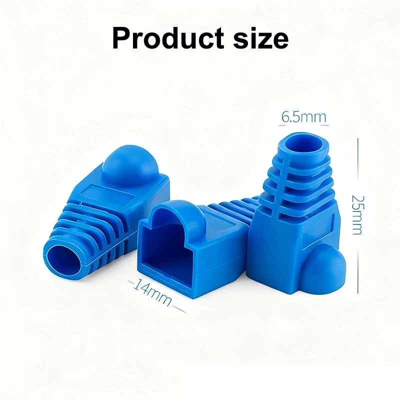 20 peças od6.5 cabo conector plug capa cat5e cat6 rj45 cabo de rede ethernet 10 cores botas de alívio de tensão rj45 tampas de conector