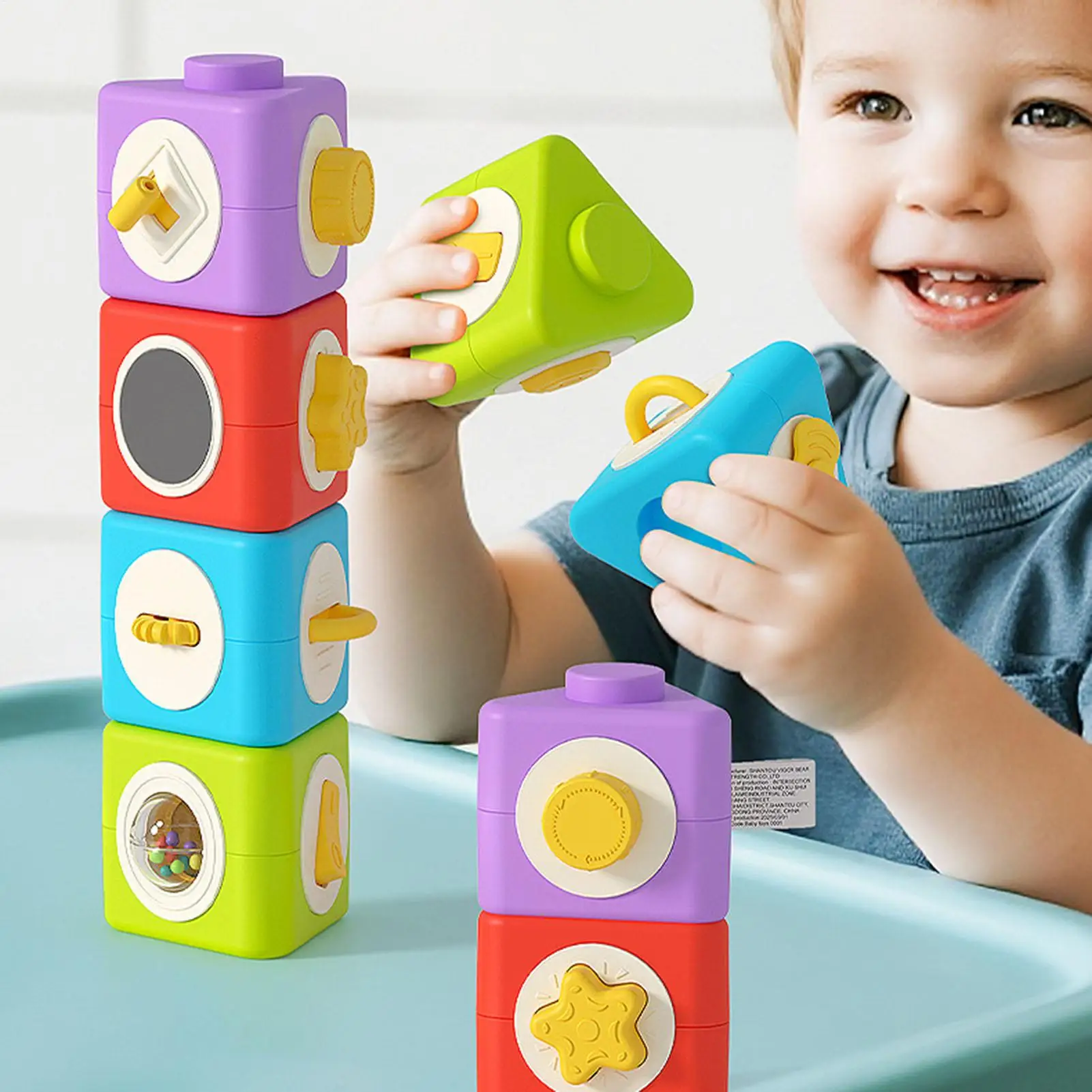 Blocs de construction pour bébés, jouets éducatifs à moteur fin amovible, blocs empilables détachables, jouets pour bébés, garçons et filles