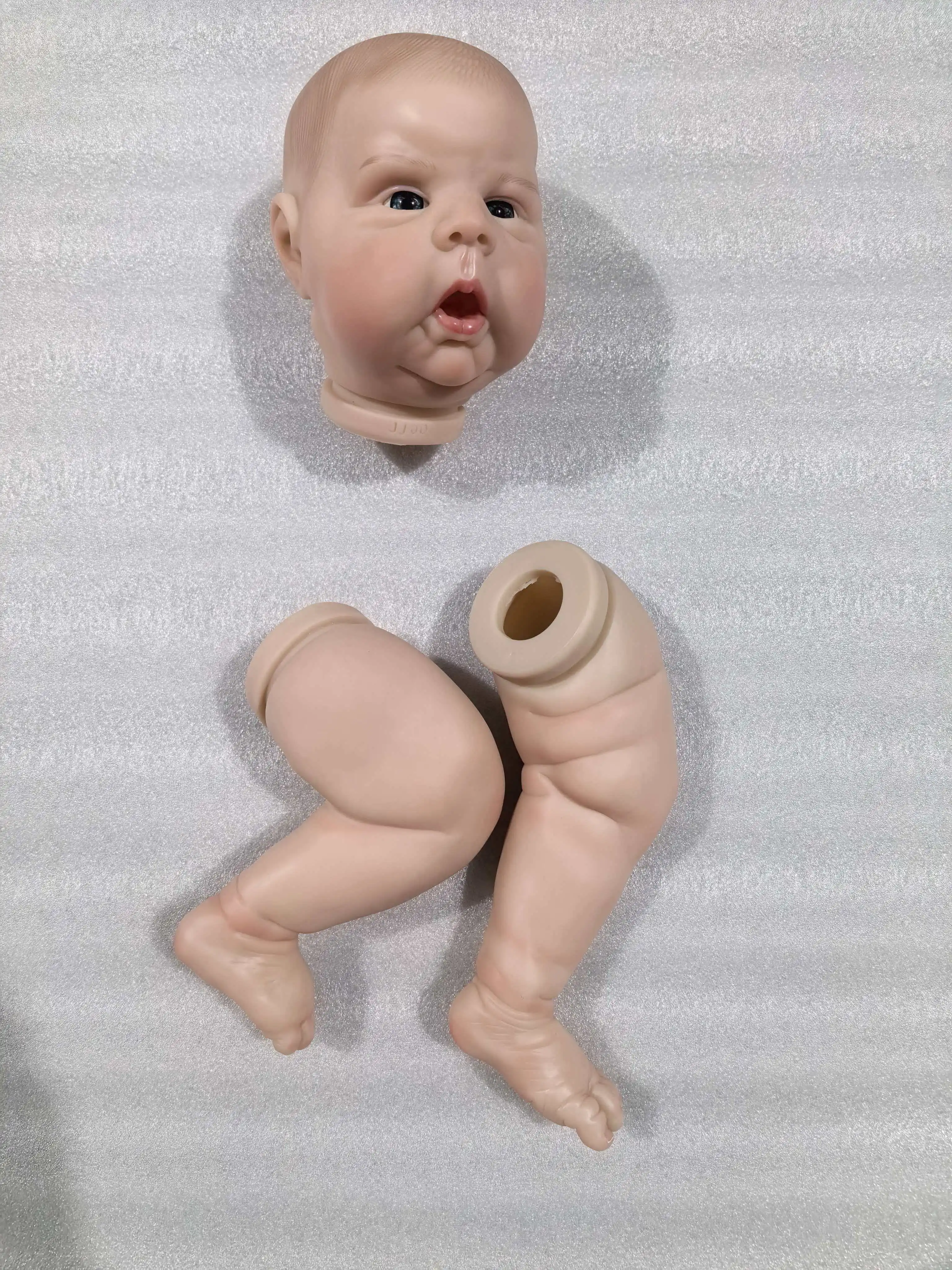 

22" NPK Gounchi Reborn Doll Kit White Skin Cloth Body And Painted Hair Collectible Doll Making Kit for Enthusiasts