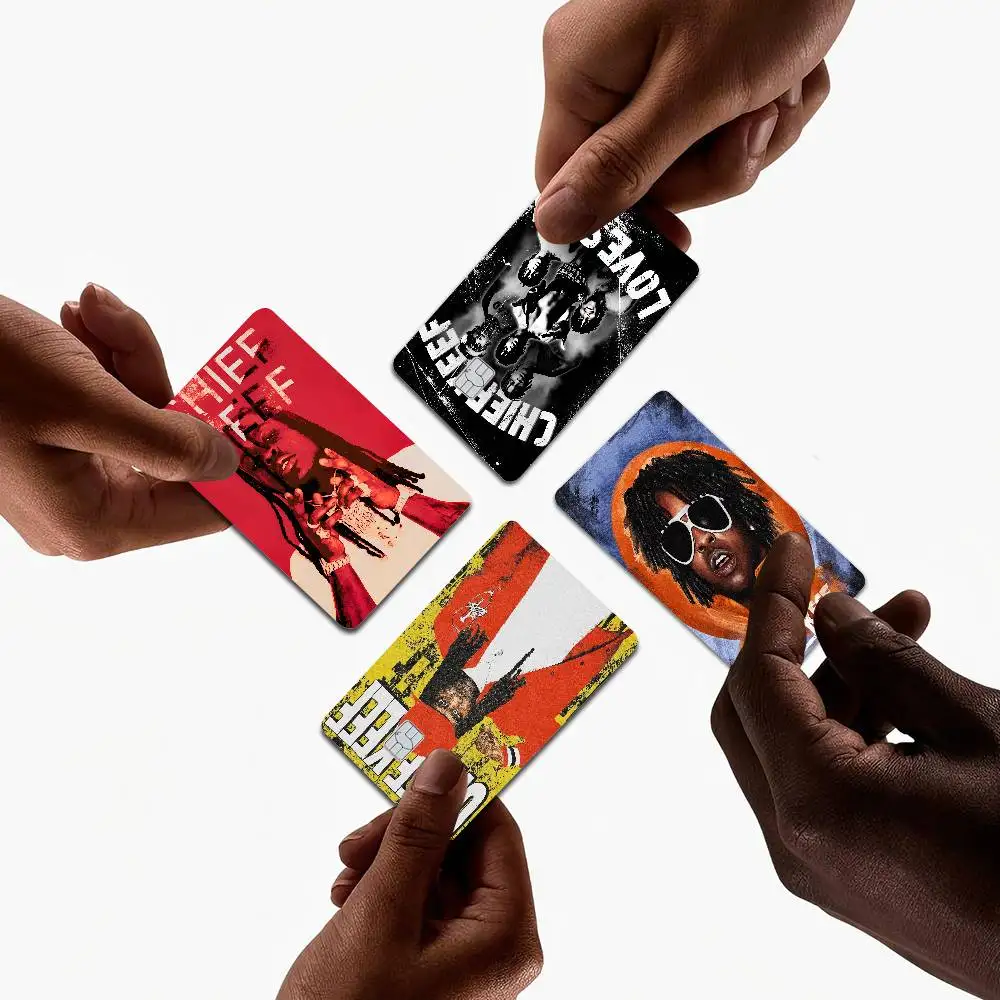 Hip Hop Rapper C-Chief K-Keef Anime Cartoon Bear Skin Sticker Film Tape Case for Big Credit Debit Card Front Side