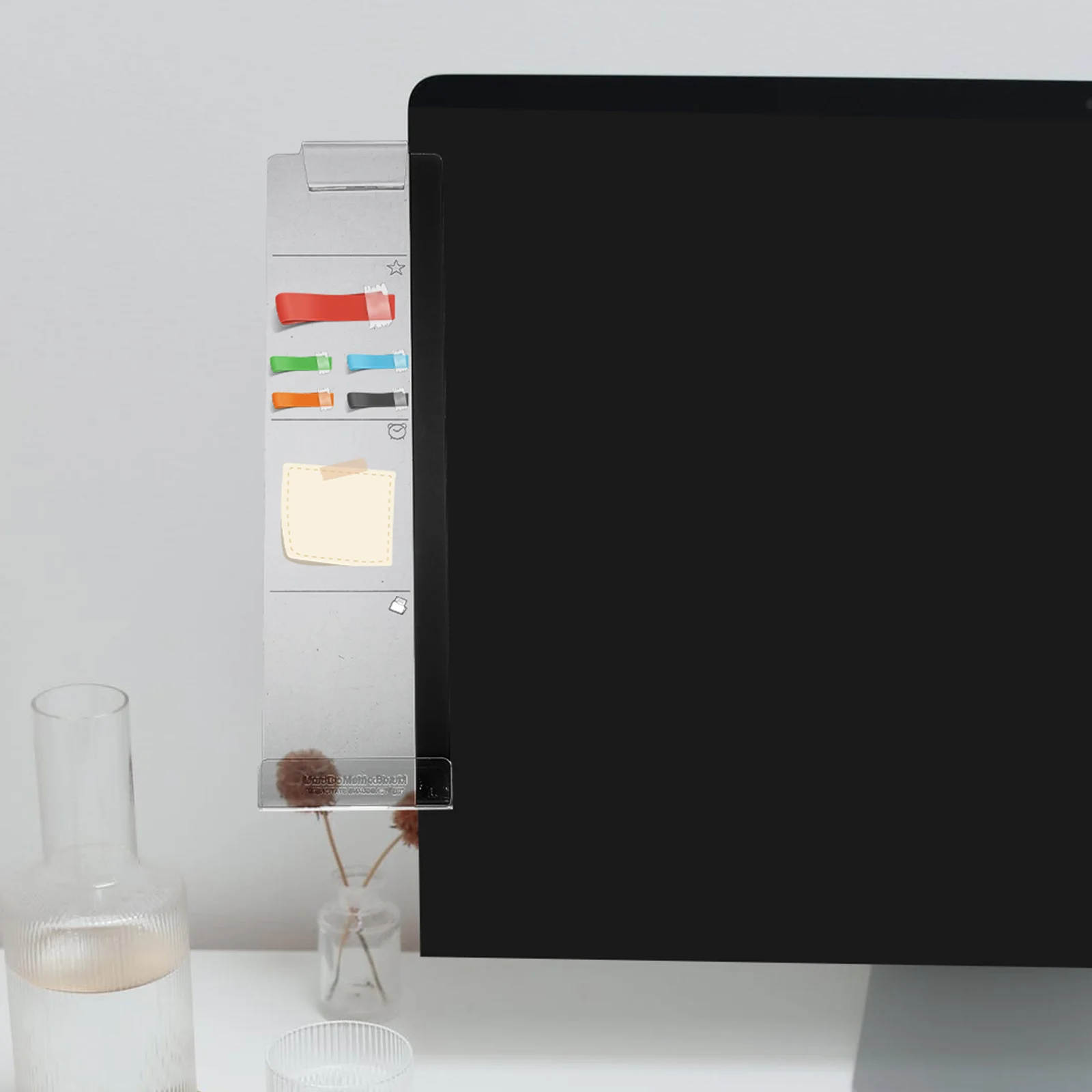 

2Pcs Transparent Phone Holder Monitor Memo Boards Convenient Message Boards Household Office Computer Supplies