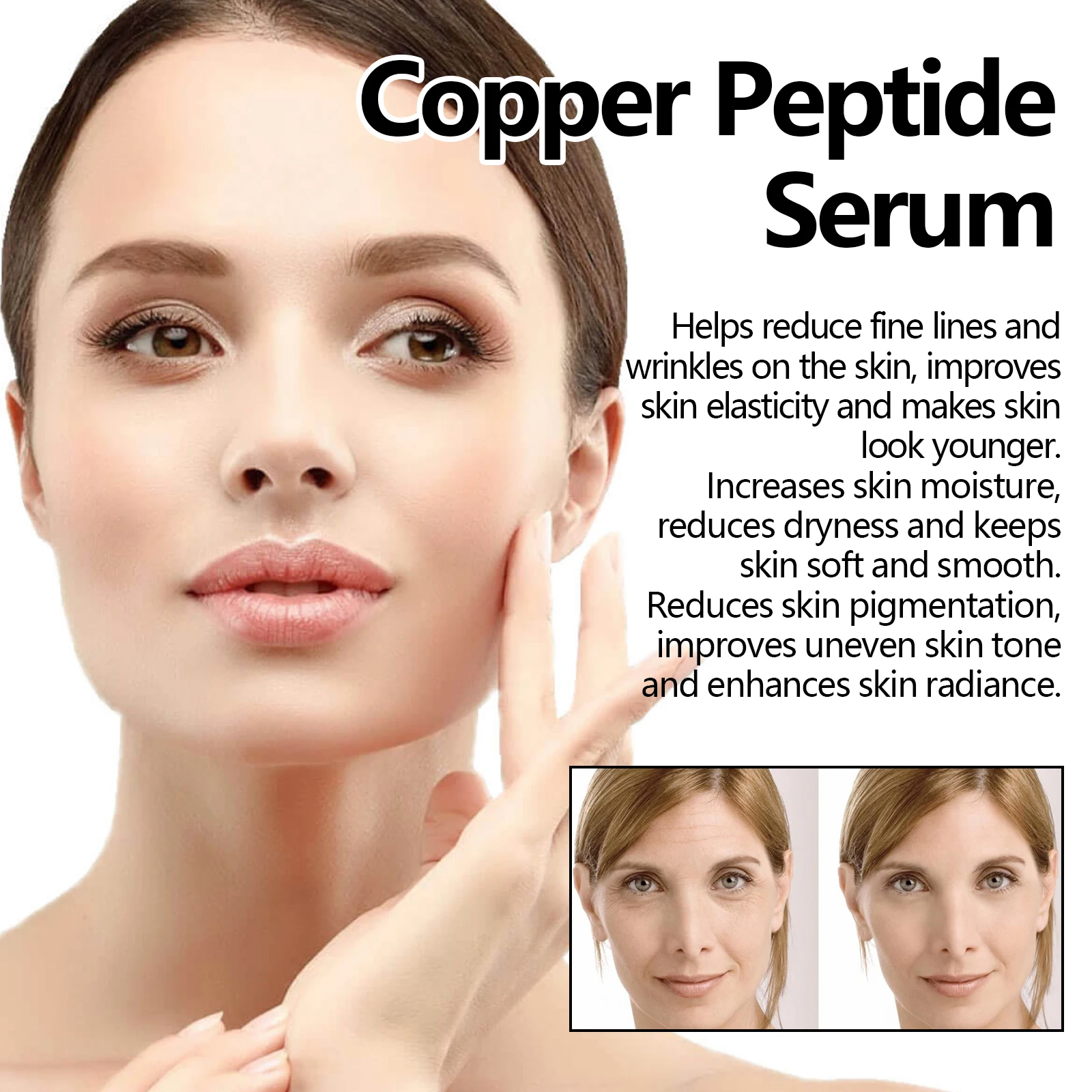 Copper Peptide Facial Serum,Powerful Wrinkle Smoothing,Liquid Collagen Infusion Pump:Targets Nasolabial Folds&Saggy Dull Skin,Deep Nourishment With Shea Butter,Revives Damaged Aged Skin,Lightweight Refreshing Lotion Texture,Vegan&Cruelty Free