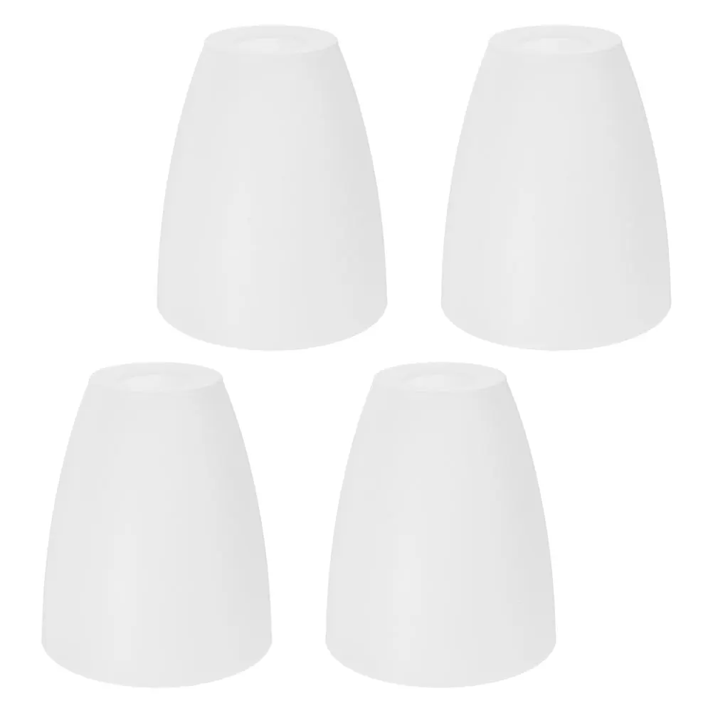

4Pcs Stylish Plastic Lampshade E14 Lamp Holder Flat Mouth Design White Home Decor Easy Installation Living Room Bedroom