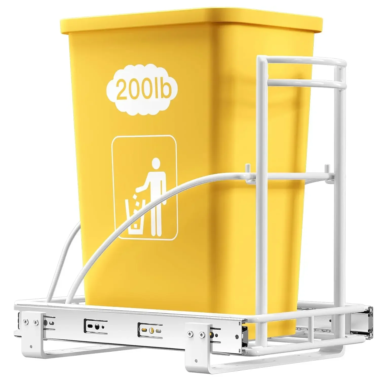 

Single Pull Out Trash Can Under Cabinet 7-13 Gal, Heavy Duty Under Sink Garbage Can, 50Qt Slide Out Waste Bin