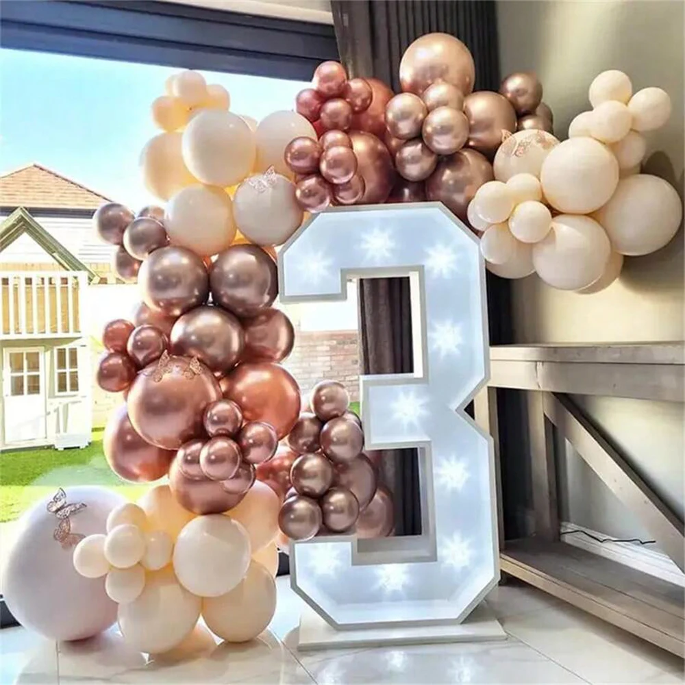 60pcs Balloon Arch Kit, Rose Gold White Sand Gold Balloon Garland Kit As Birthday Party Balloons Balloons Valentines Day Balloon