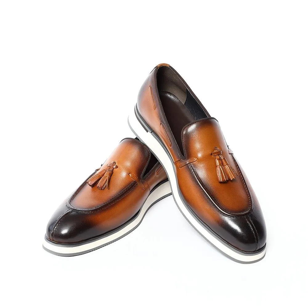 Elegant Casual Men\'s Autumn Sneakers Natural Genuine Leather Top Grade Luxury Shoes Fashion 2024 Daily Party Lace-up Flats Shoes