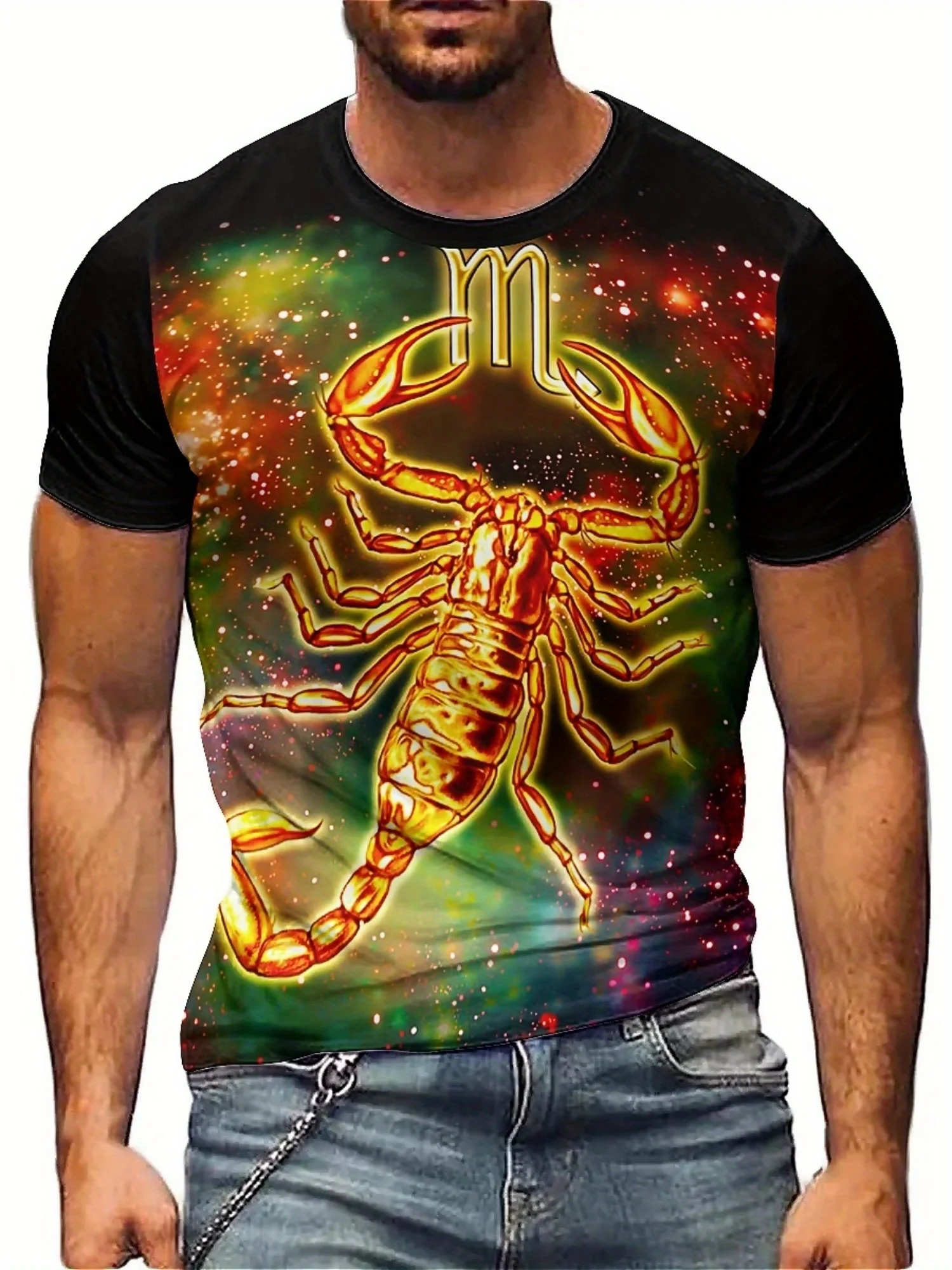 

Men's & Women's 3D Printed Scorpion Graphic T-Shirt - Soft Polyester Fabric, All-Season Comfort, Bold Cosmic Design, Regular