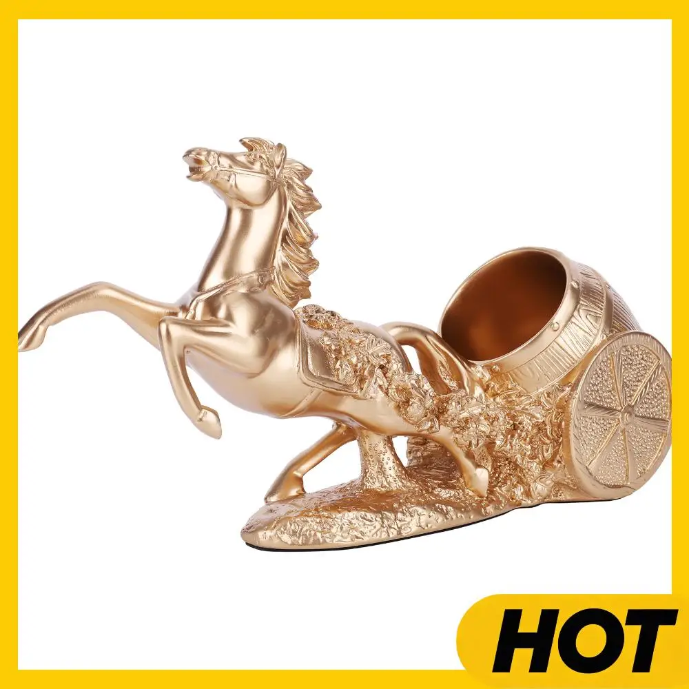 

Brown Horse Wine Rack Stand Freestanding Wine Bottle Holder Statue Wine Display Stand for Country Farm Kitchen Decor