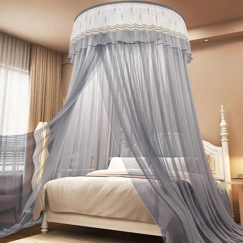 

Large Space Dome Hanging Mosquito Net Girls Bedroom Lace Decorative Mosquito Net Home Free Punching Universal Mosquito Net