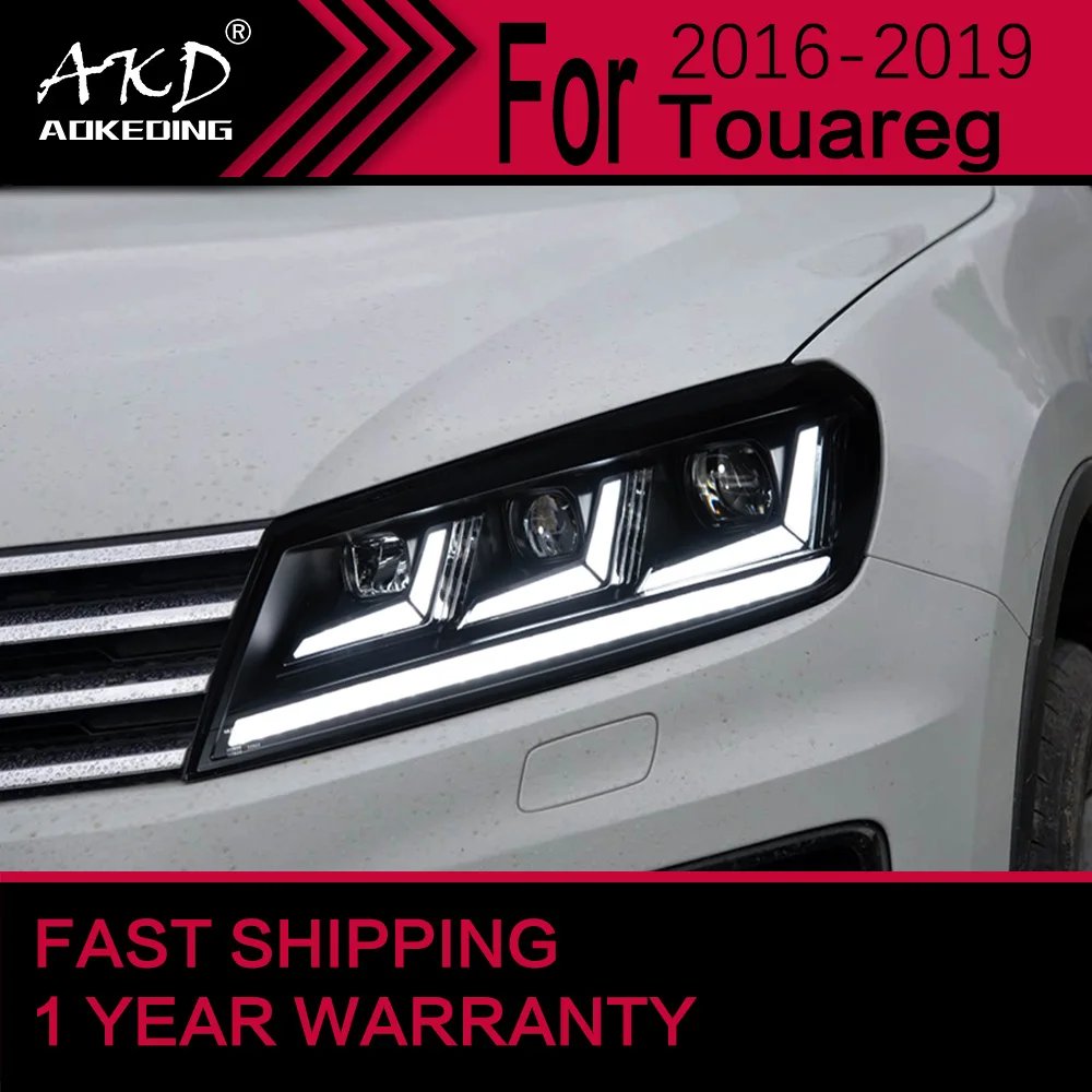 

AKD Car Lights for VW Touareg LED Headlight 2016-2019 Touareg Head Lamp Drl Projector Lens Automotive