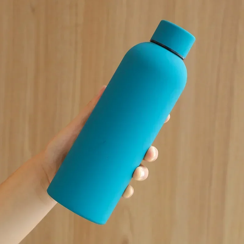 Thermosflasche, Edelstahl, Thermo-Wasserflasche, Tasse, Thermo-Kaffeetasse, isolierter Vakuumbecher, Gummifarbe, Sportkessel