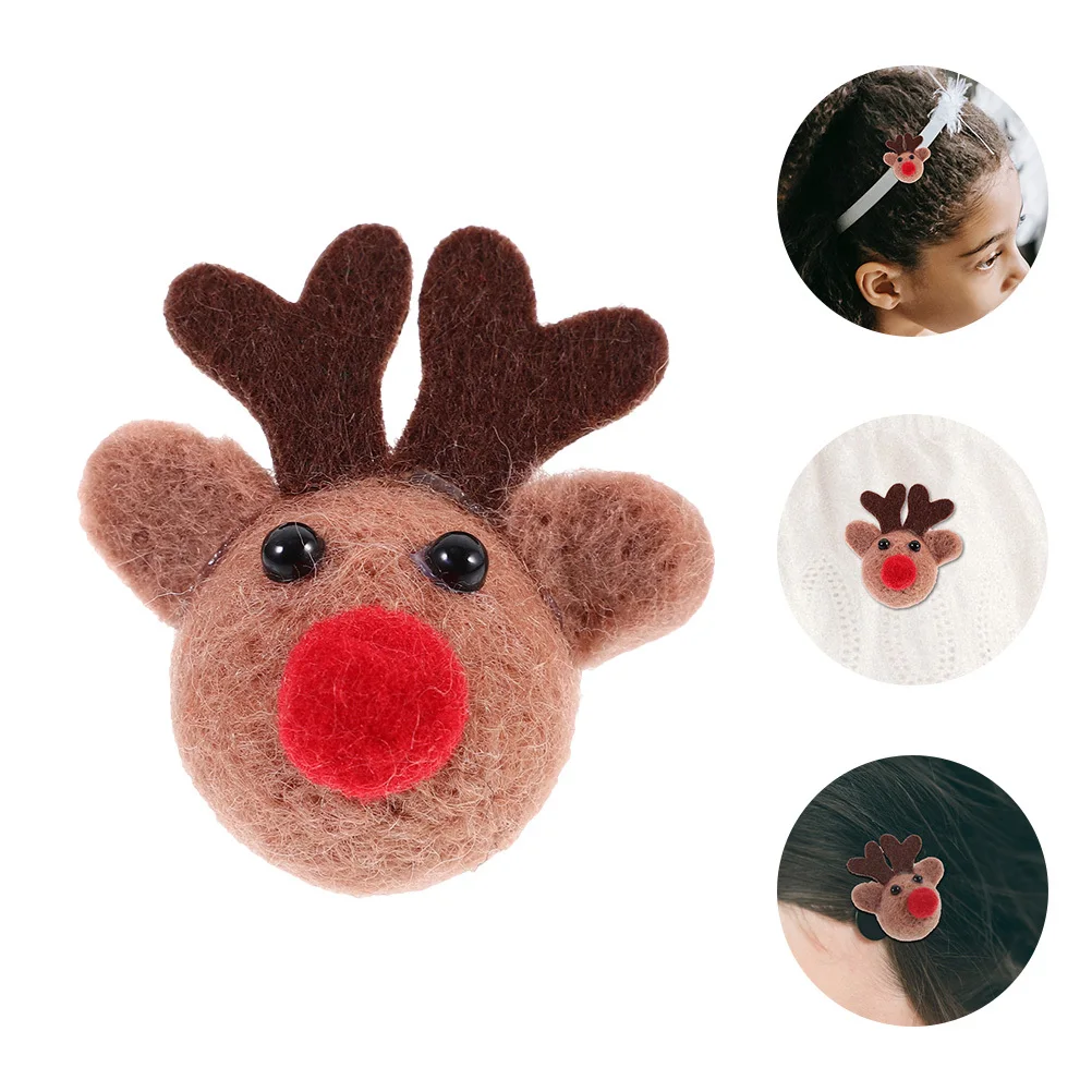

12Pcs Christmas Elk Heads Ornament Fine Workmanship Cute Elk Heads Decor for DIY Pendant Brooch Hair Accessories