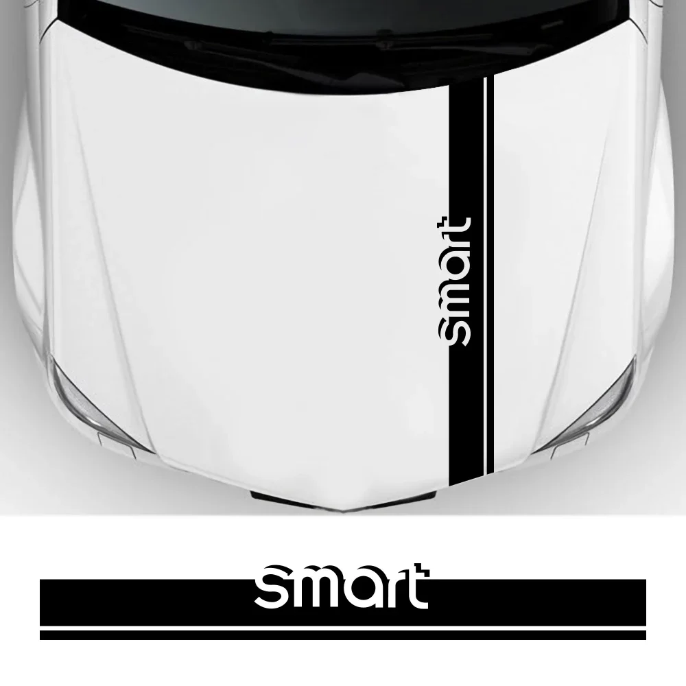 Car Hood Vinyl Film PVC Stickers For Smart Fortwo Forfour 453 451 450 Auto Decoration Sport Decals Engine Cover Auto Accessories