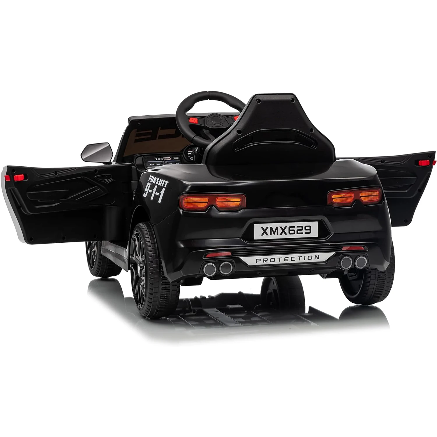 12V Ride on Police Car, Battery Powered Ride-on Toys Cop Cars with Remote Control, Emergency Alert Tones, Flashing Lights, Music, Spring Suspension, Birthday Christmas Gift for Boys and Girls