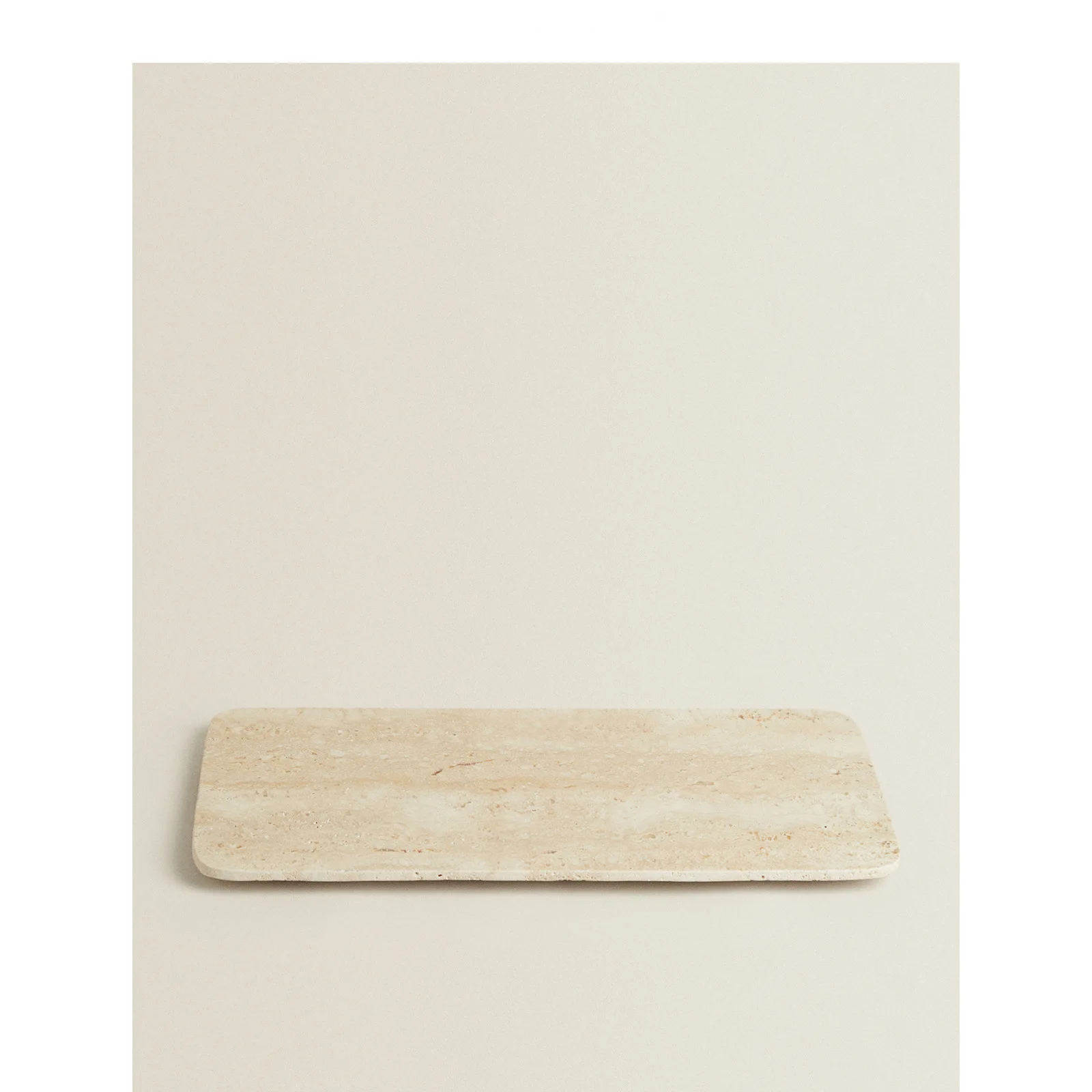 Vintage Beige Travertine 30x20x1CM Natural Marble Stone Tray Rectangle Household Storage Flat Accessories