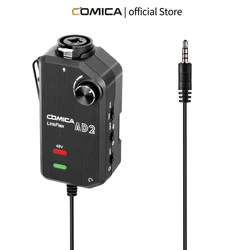 Comica LINKFLEX AD2 XLR/6,35mm Audio Preamp Adapter mit 48V Phantom Power Gitarre Interface Mikrofon Preamp für DSLR Kameras