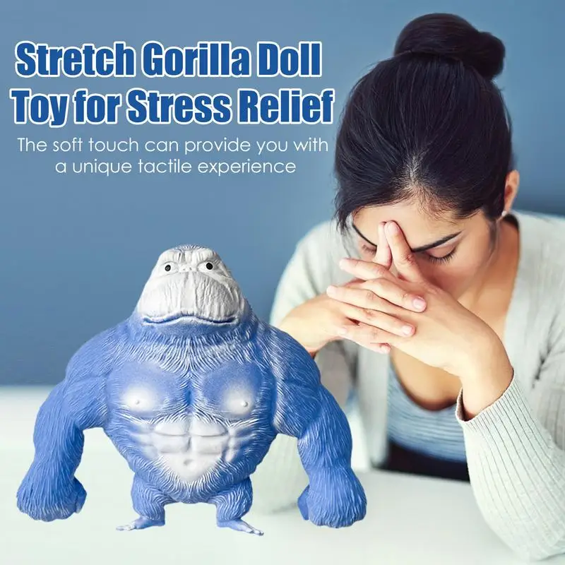 Stretchy Gorilla Toy Squeeze Gorilla Toy Funny Monkey Toys Sensory Stress Toys Decompressions Rubber Stretch Squeeze Gorilla