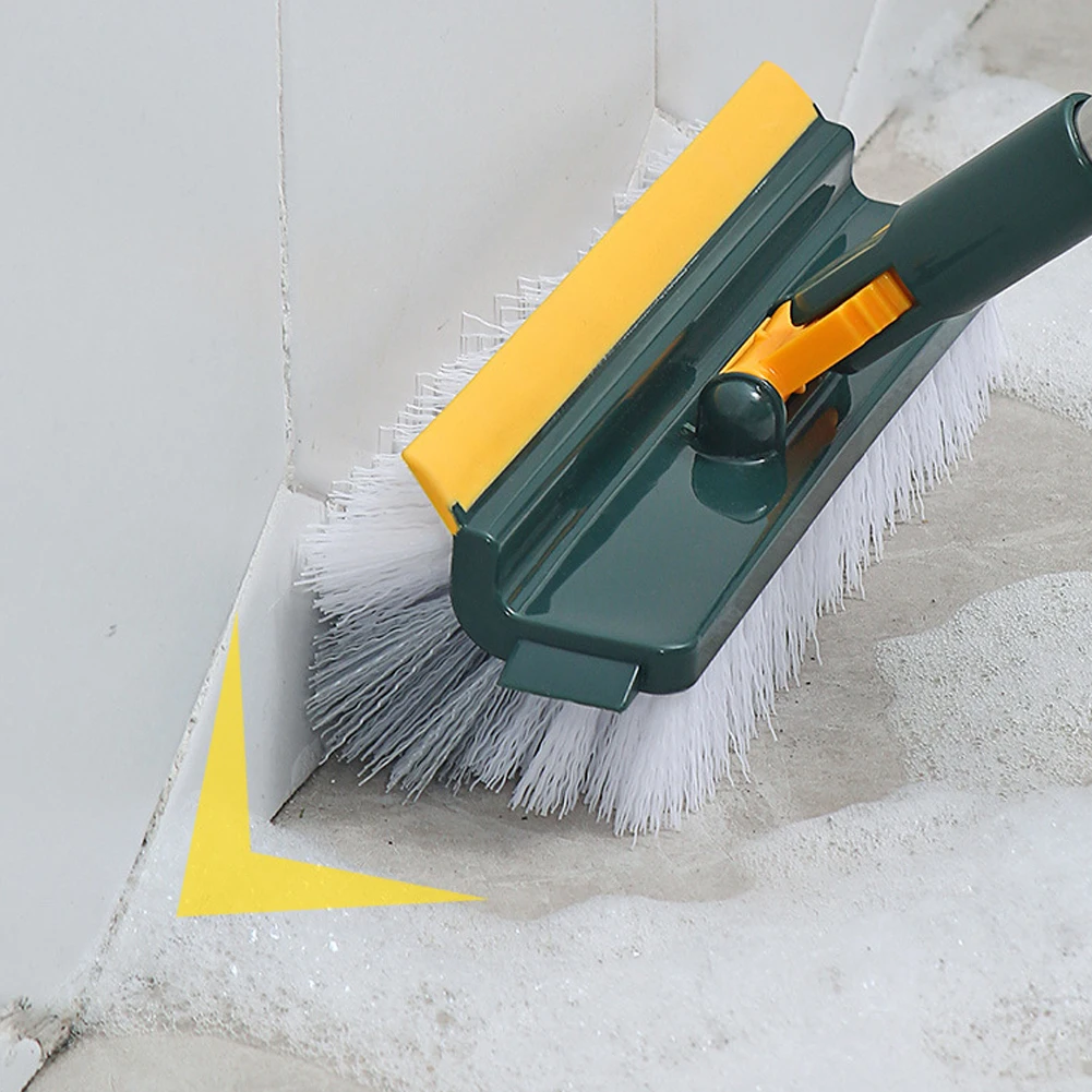 3 in 1 Floor Brush Scrubber 180°Rotating Long Handle Scrape Stiff Bristle Scrubber Brush Tile Brush for Bathroom Tub Tile Floor