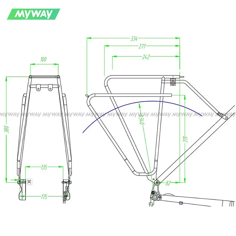 MYWAY Titanium Alloy Rack Rear for MTB Road Bike Cargo Gravel Bicycle Rack Mounting Holder Universal Rack Luggage Carrier Rack