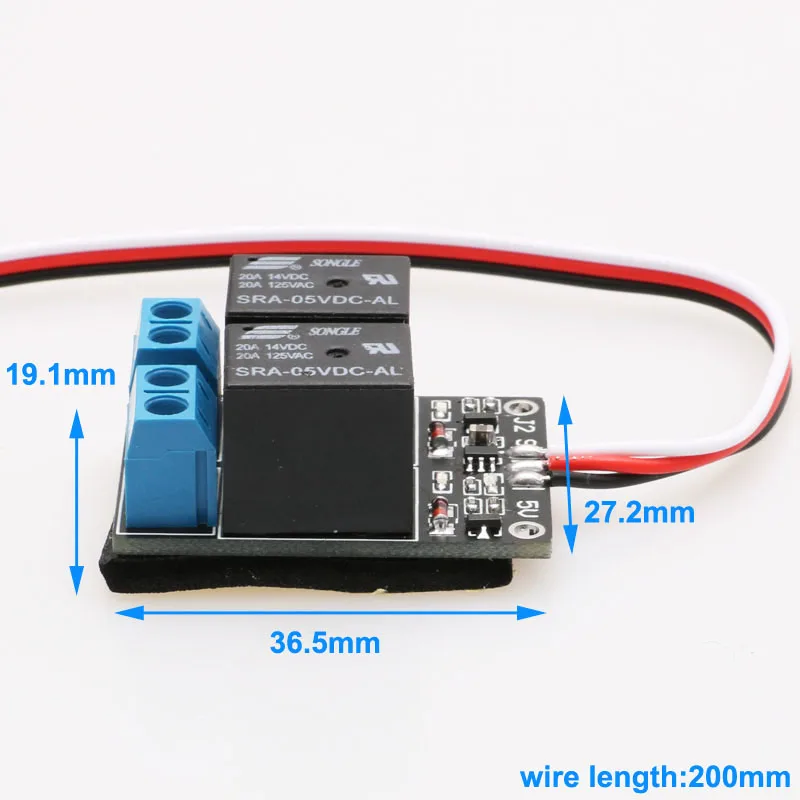 1PCS PWM Relay Module 1CH Servo Signal Input 2CH Transmitter Control Electric Switch Navigation Light On-OFF for RC UAV Drone