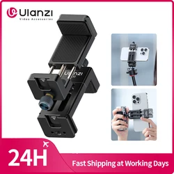 Ulanzi MA33 Phone Mount Arca Swiss & Uka Quick-install Phone Clamp Metal Phone Mount with 2 Cold Shoe for Vlog Live-streaming