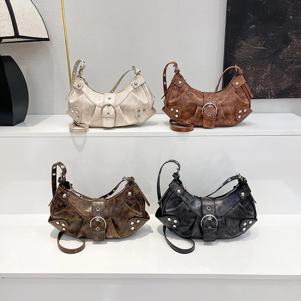 

Сумка на плечо из искусственной кожи, однотонная сумка для подмышек, классический дизайн, ретро, винтажный стиль, одиночные сумки для ежедневного использования