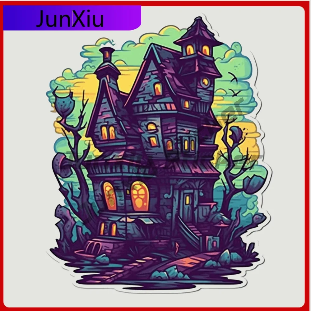 

Haunted House Sticker Scary Decal for Truck Anime Waterproof Vinyl Accessory Car Laptop Window Bumper