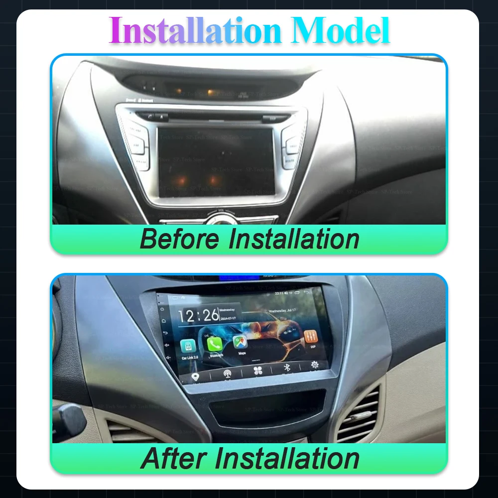 For Hyundai Elantra Avante Md I35 2011 - 2016 Carplay All-in-one Car Radio Multimedia 8 Core Ips Qled Navigation Gps Bluetooth