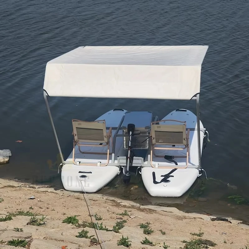 

Portable Leisure Fishing Double Catamaran Boat Inflatable Paddleboard Pedal Bikes
