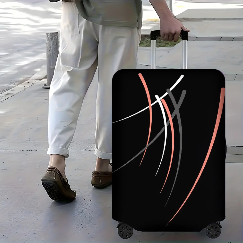 

1PC Abstract Streamlined luggage cover for luggage sizes 18-32 inches; dust and elastic travel accessories to effectively pro