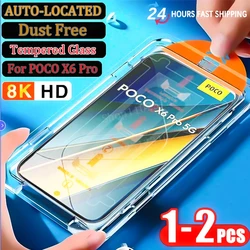 1-2Pcs Tempered Glass For Poco X6 X5 X4 GT F6 F4 F3 Pro 8K Oleophobic Coating Screen Protector For Poco M5S M4 Pro Dust Free Box