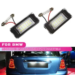 For Mini Cooper R56 R57 R58 R59 R50 R52 R53 LED License Plate Light 2PCS White Car Number Lamp Error Free OEM#:51132756227