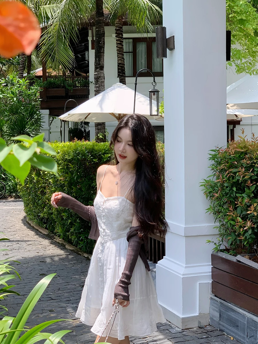 

Lazy Zoe Basic Line Ice Ice Sun Protection Open Cardigan Pure Color Versatile Pit Stripe V-ne Knitted Air Conditioning Top