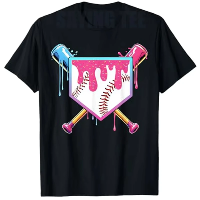 

Baseball Ice Cream Dripping Baseball Home Plate Drip T-Shirt Baseball-Drip for Boys Softball Graphic Outfit Awesome Saying Tee