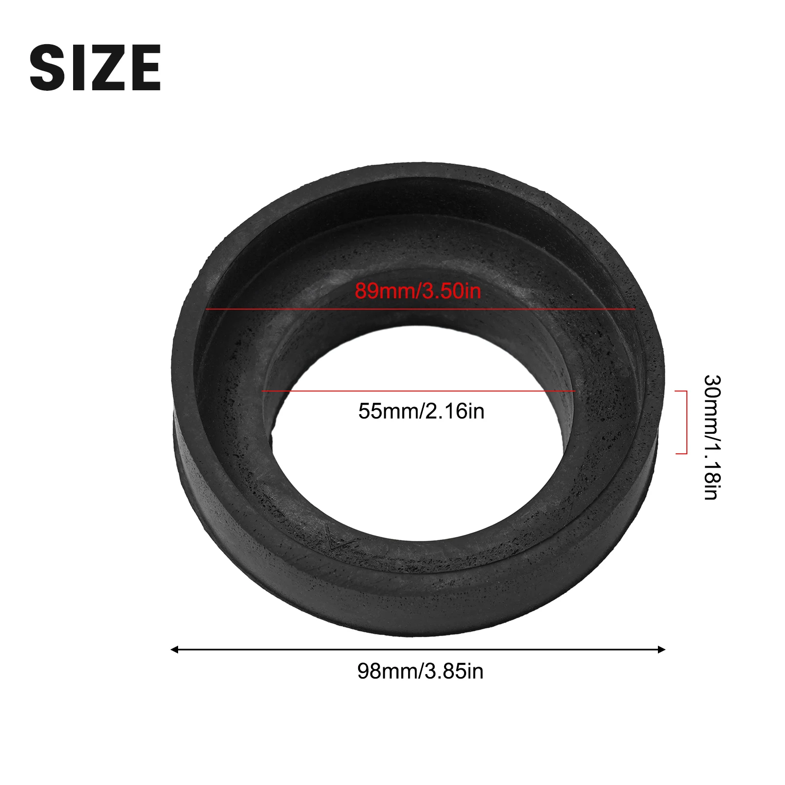 Toilet Gasket Toilet Sealing Ring Black Cistern Seal Pan Cone Shaped Conical Donut For Toilet Rubber Tapered Design