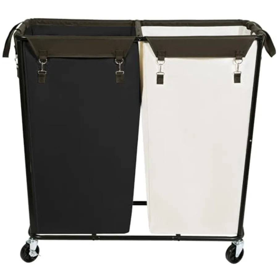 

390L Extra Large Heavy-Duty Laundry Hamper Sorter with Wheels and Removable Bags for Hotel and Home Use Multi-Color Rolling Lau