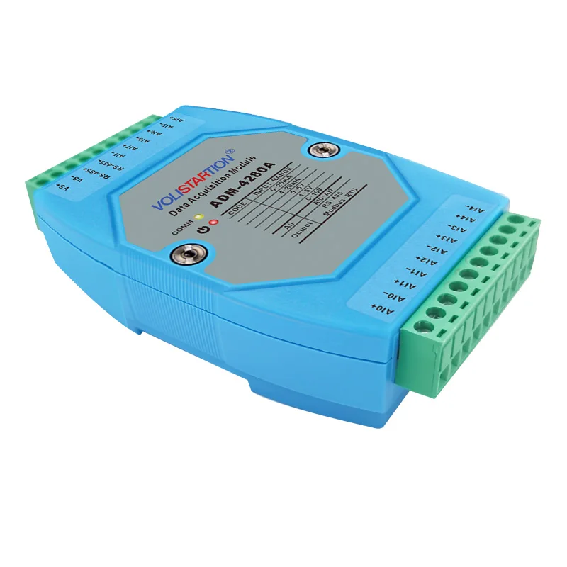 Quantidade analógica Modbus Módulo de aquisição, ADM-4280A, 0a 5V, 1 a 5V, 0a 10V, 8 canais, 0a 10V