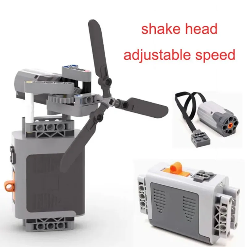 

Creativity MOC Dynamic Function Shake Head Adjustable Speed Electric Fan Model Bricks with Function Educational Toy for Kid Gift