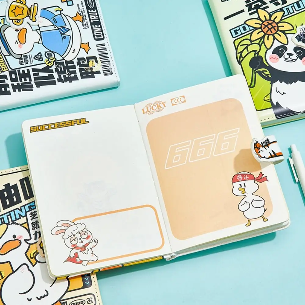 98 Pages Refueling Duck Notebook Soft PU Cover Loose-leaf Notebook Portable Creative Cartoon Ins Wind Notebook