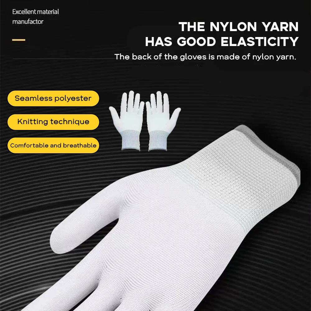 2/4/10Pair Nylon Coated Fingertip Work Gloves 1Pair Car Vinyl Wrap Anti-Static Window Tinting Film Install Gloves Wrapping Tools
