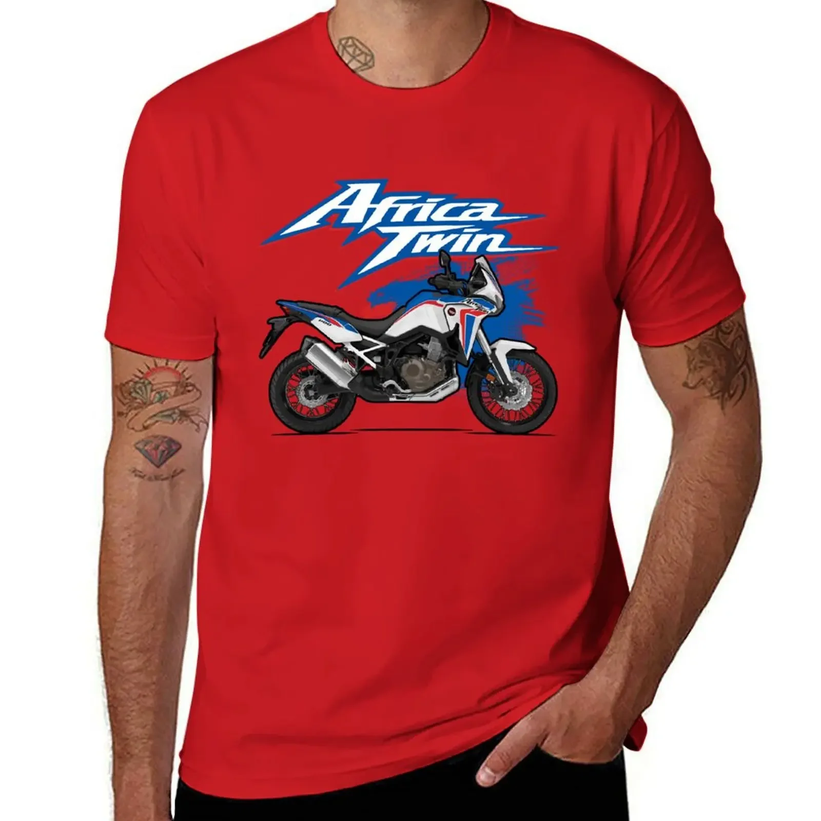 2024 Men Casual Africa Twin 1100 T shirt Aesthetic clothing Graphic Summer Short Sleeve Cotton S-4XL Oversized Male Cool Tee top