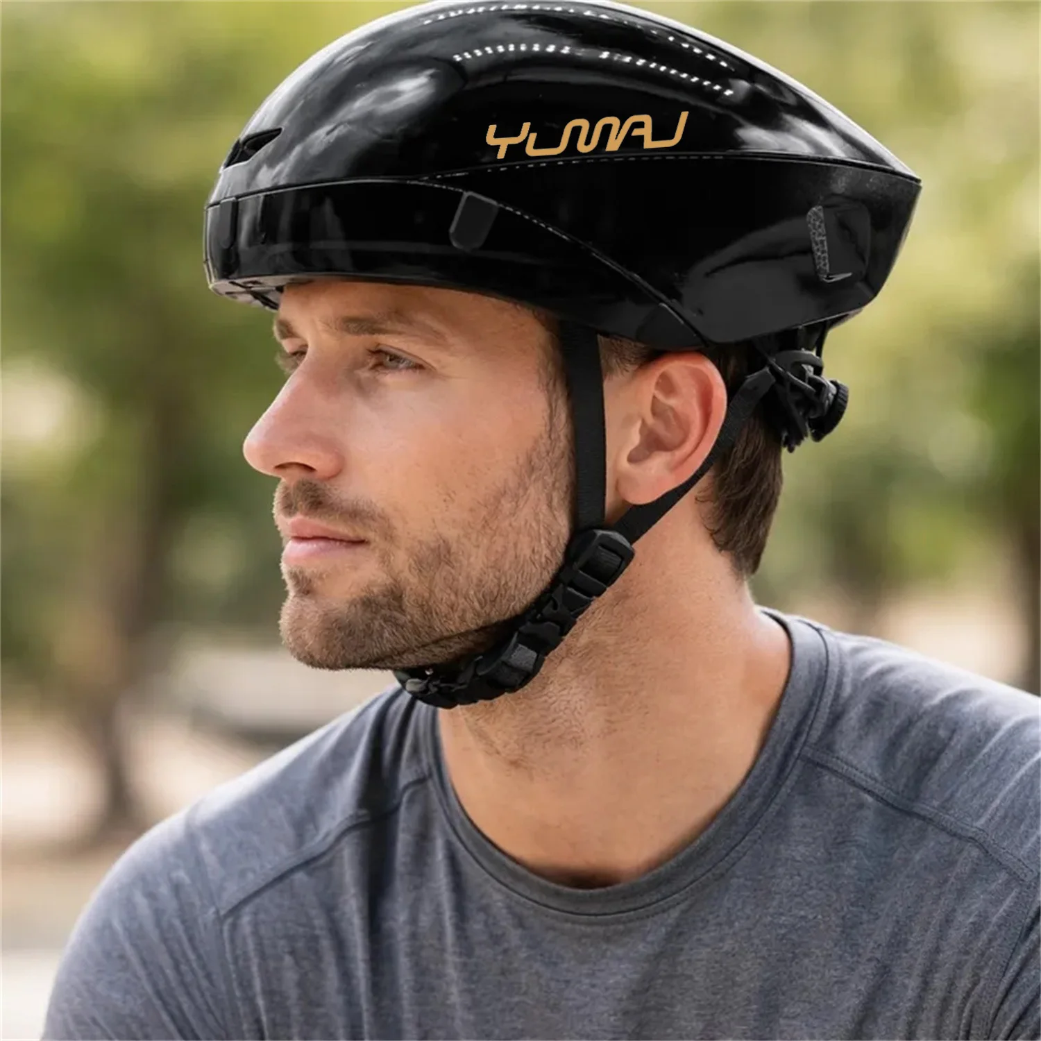 YUMAJ TT Bicycle Helmet Aerodynamic Triathlon-Specific Cycling Helmet with Panoramic Surround Magnetic Goggles YM-88