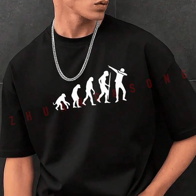 

Men's Graphic Print T-Shirt Funny Evolution Dabbing Fashionable Casual Street Style Travel And Sports Tee