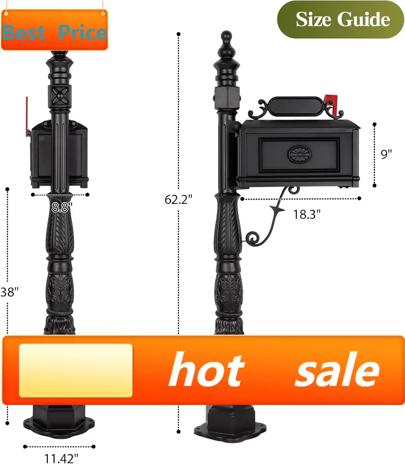 

Бестселлер: Декоративный почтовый ящик Barcelona Stratford, комбинированный, усиленный, из литого алюминия (черный)