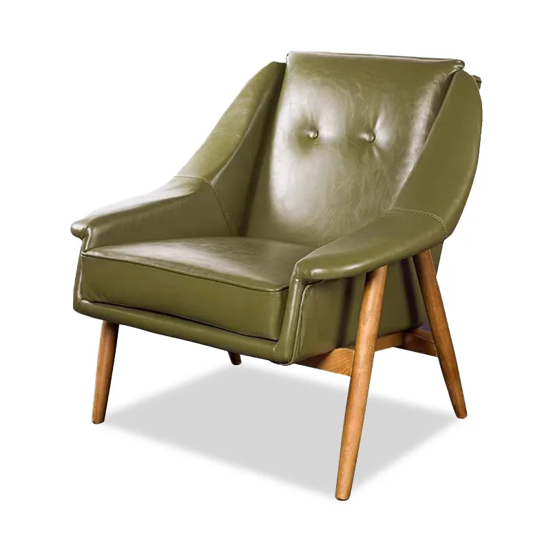 

Solid wood single sofa chair cafe living room balcony leisure armchair