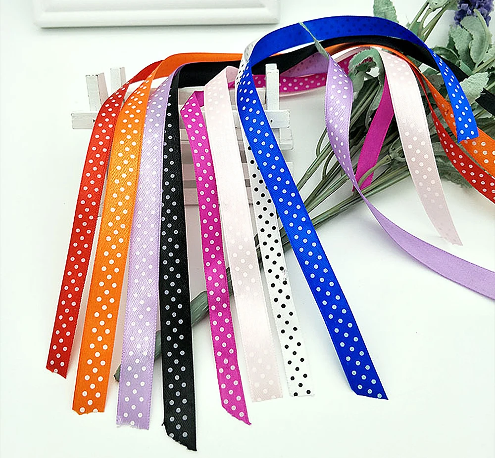 5 Yards 2022 neue gepunktete gerippte Bänder, zum Verpacken von DIY-Geschenken, Hochzeitsdekoration, handgefertigte Puppen, Basteln, 1 cm/0,39 Zoll Breite – Detail 12
